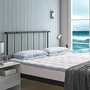 Dreamaker 800gsm Memory Fibre Mattress Topper Cotton Japara Cover Soft Comfortable Light Weighted Durable 3D Mesh Technology for Air Ventilation Suitable for All Seasons - Double Bed (137x190x35cm)