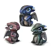 Georgetown Home & Garden Miniature Baby Dragons Assorted Garden Decor, Set of 3
