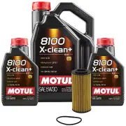 7L Motul 8100 X-CLEAN + 5W30 Wix Filter Motor Oil Change Kit For VW Audi API SN (for: Audi)