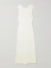 [ST. AGNI] ST. AGNI - Open-back Tencel™ Lyocell And Lenzing™ Ecovero™-blend Twill Maxi Dress - White - large large White