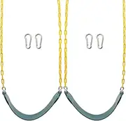 Sunnyglade 2PCS Swings Seats Heavy Duty with 66" Chain Plastic Coated, Playground Swing Set Accessories Replacement with Snap Hooks, Support 500lb