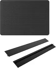 SUIOPPYUW 3pieces Fireproof Stove Cover Covers Heat Resistant Glass/Ceramic Cooktop Protector with 2 Silicone Gap Covers 21Inch, Black