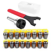 ER25 Collet Set Chuck with MT2 ER25 M10 Motor Extension Rod, CNC Engraving Machine or Milling Lathe