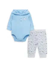Little Me Boys' Puppy Hooded Bodysuit & Pants Set - Baby