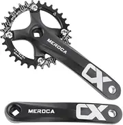 Mountain Bike Crankset, MTB Square Taper Crankset with 170 mm Arm 104 BCD, Compatible with Single Speed Bicycle and 8/9/10/11 Speed Bikes, Optional 32/34/36/38/40/42T