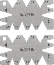 uxcell 2pcs Screw Thread Gauge Cutting Angle Gage Template 29°-65° Stainless Steel Lathes Measuring Tool, 2mm Thickness