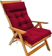 Patio Chair Cushion - High Back Chair Cushion | Folding Outdoor Cushions for Rocking Chair, Thickened Patio Chaise Lounger Swing Recliner Bench Cushion Pads Mat, All Weather Patio Cushions
