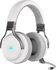 CORSAIR Virtuoso RGB Wireless High–Fidelity Gaming Headset – 7.1 Surround Sound – Detchable Omni-Directional Microphone – iCUE Compatible – PC, Mac, PS5, PS4, Nintendo Switch, Mobile – White
