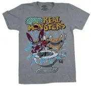 Real Monsters Adult New T-Shirt - Original Cartoon Group Under Logo