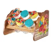 Pioneer Woman Wildflower Whimsy Six Glass Jar Spice Wood Rack Floral New