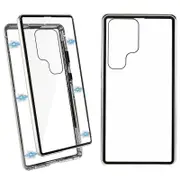 For Samsung Galaxy S23 Ultra Metal Frame Double-sided Tempered Glass Phone Case