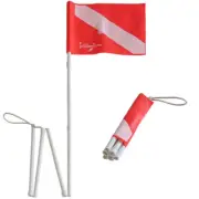 9" x 11.5" (22.9cm x 29.2cm) Dive Flag with 5' Fold-Up Pole