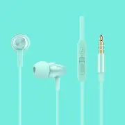 O-Xipin Green In-Ear Earphones with Microphone and Volume Control Youthful Se...