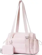 Small Gym Bag for Women 2-Piece Set – Mini Duffle with Wet Pocket & Coin Wallet, Lightweight Workout Tote with Shoe Compartment – Ideal for Gym, Travel, Yoga, and Sports, Pink, Sport
