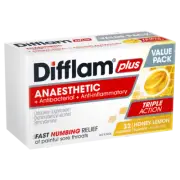Difflam PLUS Anaesthetic Sore Throat 32 Lozenges - Honey & Lemon Value Pack