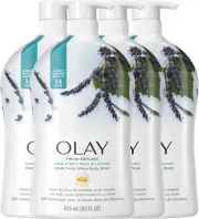 Olay Fresh Outlast Body Wash, Birch Water & Lavender, 30 fl oz, (Pack of 4)-AU