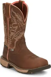 JUSTIN WORK Women's 11" Rush Composite Toe Waterproof Work Boot Rural Chocolate