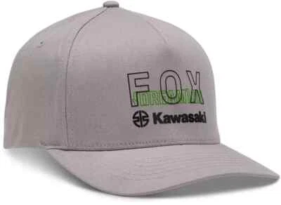 Fox Racing Fox x Kawasaki Flexfit Hat Steel Grey Mens Lid Cap FREE SHIP!