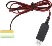 Battery Charger Adapter Convert Cable | 1m USB 5V to 3V Cord Converter,Replace Adapter, USB Supply Cable Replace AA/Batteries for LED Lights, Small Fans, Game Consoles