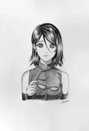100% Original Hand-Drawn Sarada Uchiha Art – Naruto Shippuden-Unique Fan Artwork