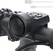 Vickes Electric Bike Horn - 140DB Electronic Bicycle Bell With 4 Sound Modes, Waterproof and Rechargeable for Mountain/Road Bikes - Black