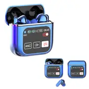 Bluetooth 5.4 Wireless Earbuds Stereo Bass Headphones With Touch Screen-Blue