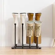 pickpiff Free Standing Shoe Racks - Black Metal Boot Rack, Shoe Organizer for Dorm Room, Closet, Entryway, Bedroom, Patio Outdoor, Hallway, Black Shoe Rack Organizer, Shoe Storage Fit for 4 Pairs
