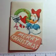 #69- Unused 1957 Whitman Xmas Greeting Card Walt Disney's Daisy Duck Baking