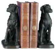 Bookends Bookend TRADITIONAL Lodge Sitting Lab Labrador Dog Ebony Black Resin