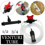 Auto Irrigation Venturi Fertilizer Kit Injectors Water Tube Switch Filter 3/4"