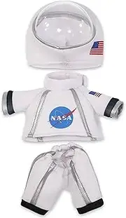DolliBu Astronaut Dress Up Set for Teddy Bear Plush Toy - Astronaut Stuffed Animal Costume Outfit with Jacket, Helmet, and Pants, Create Cute NASA Space Toys for Kids With Clothes Dress Up Set - Small
