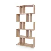 Bookshelf Display Shelf Cabinet 5 Tier Ladder Stand Book Rack Oak Bookcase Stand
