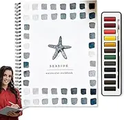 Beginner's Watercolour Workbook, 12-Color Watercolor Painting Book Set, Colouring Books with Paint & Brush Crafts Painting Work Book for Bird Flower Animal Perfect for Aspiring Artists Art