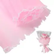 4.3 Yards Pink Flower Wrapping Mesh PaperPearl Edge Wrinkled Wavy Net Yarn Fl...
