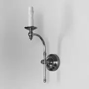 Soho Curved 1 Light Sconce Base Antique Silver - ELPIM50002AS