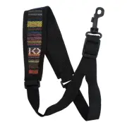 Saxophone Strap, Adjustable Single Shoulder Sax Strap Portable Cotton Neck Sa...