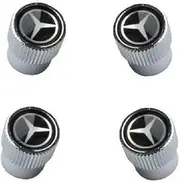 Mercedes Benz Genuine Q-6-40-8126 - Valve STEM CAPS, Black with Silver Star