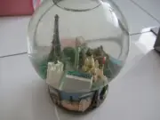 Vintage Musical Snow Globe Saks Fifth Avenue Paris Three Jays BOTTOM DESIGN! NEW