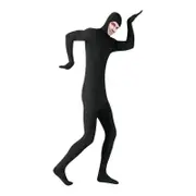 Invisible Morph Zentai Suit Men's Women's Spandex Open Face Costume Cosplay Black XL