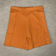 Aerie Offline Goals Shortie Bike Shorts Bright Orange Medium NWT