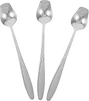 WATIIFUFU 3pcs Creative Rose Design Metal Spoons Elegant Honey Dessert Stirring Spoons for Home and Parties for Unique Serving
