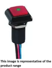 Apem PUSH BUTTON SWITCH Momentary SPST Through Hole,Square Illuminated RED/GREEN