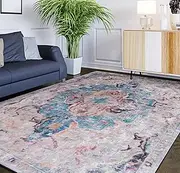 Floor Rug Distressed Persian Silky Plush Soft Non Slip Rugs Bedroom Living Room (200 cm x 300 cm)