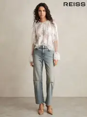 Reiss Light Blue Mahni Barrel-Leg Dart Jeans (F40783) | $280