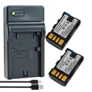 2x BN-VF808 BN-VF808U Battery +Charger for JVC MiniDV GZ-MG650 Everio Camcorder