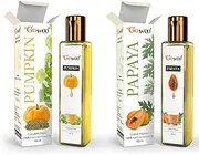 GO WOO Pack of 2 Carrier Oils Combo of Pure Pumpkin Seed & Papaya Seed For Hair Growth 200 ML