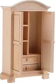 ibasenice Dollhouse Miniature Closet Wooden DIY Model 1/12 Scale Miniature Furniture