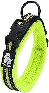 True Love Dog Training Collar TLC5011 Reflective Dog Collars (L, Neon Yellow)