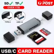 USB-C OTG Adapter SD TF Micro Memory Card Reader For iPhone Samsung Laptop Au