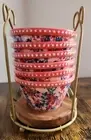 Pioneer Woman ~ 7-Piece Set ~ FANCY FLOURISH ~ 6-Ramekin Cups & 1-Caddy (3)